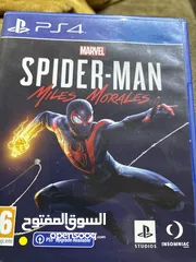  1 سيدي لعبه سبايدرمان miles morales مستخدم فتره بسيطه وبحاله ممتازه