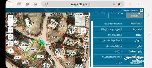  1 أرض للبيع عمان ضاحية الأمير علي/ طريق المطار منطقة فلل 