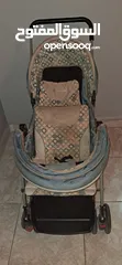  3 عربة أطفال توأم مستعمل بحالة جيدة  ماركة MAMA LOVE