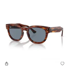  4 نظارة شمسية ray ban راي بان اصلية جديدة  Round Blue & Striped Havana Sunglasses