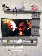  4 رف شاشة التلفزيون خشب لامنيت مميز