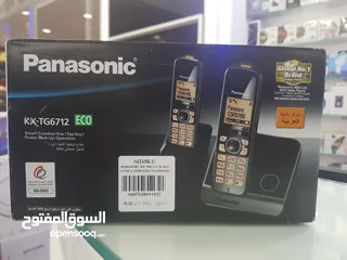  1 Panasonic KX-TG6712 Cordless Phone with 2 Handsets  هاتف باناسونيك KX-TG6712 لاسلكي مع سماعتين