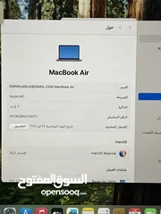  1 ماك بوك اير M1 شبه جديد مشحون 4 مرات  كامل اغراضه وارد شرق اوسط