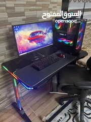  4 طاولة كمبيوتر جيمنج RGB