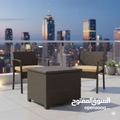  7 طقم جلسة خارجية أنيق ومريح استمتع بأوقات الراحة والاسترخاء في الحديقة أو       البلكونة مع هذا الطقم