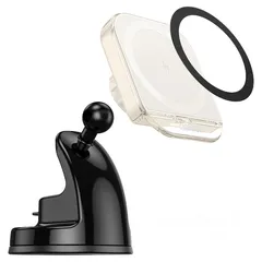  4 Hoco HW18 Car Holder with wireless charger 15w شاحن سيارة لاسلكي من شركة هوكو بقوة 15 واط