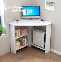  1 مكتب زاوية لون ابيض