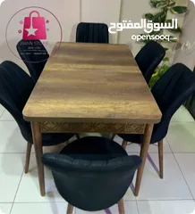  3 طاولة سفرة مستطيلة أنيقة مع 6 كراسي فخامة وعملية