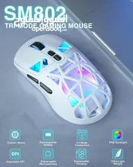  11 SOLAKAKA SM802 RGB Tri-Mode Gaming Mouse ماوس لاسلكي جيمنغ
