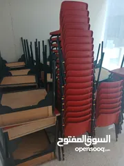  1 اثاث مدرسي مستعمل دروج وكراسي وخزان صف