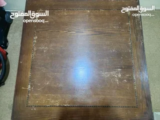  9 طاولة لون ابيض نخب ولا شخط  شبه وكاله+ طاولة بني خشب سويد يا بلاش