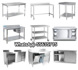  2 Stainless Steel working table Mobile Table standard grade material