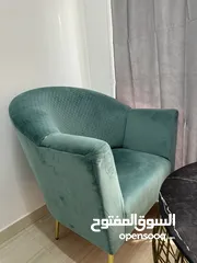  2 Two Cushioned chairs (Sofa) with table