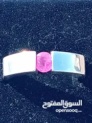  20 جوهرتين من خاتمين فضه 925 صياغه يدويه إحترافيه متوجين بأحجار الياقوت الطبيعي الغير معالج إطلاقا