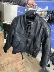  1 جاكيت دراجات جلد اسود