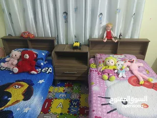  1 غرفه نوم شباب واطفال مرتبه ونضيفه