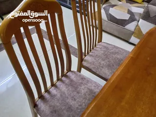  5 طاولة سفرة مع 6 كراسي خشب