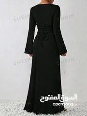  3 New Lace-Up Black Maxi Dress / L