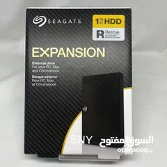  2 محرك الأقراص الصلبة الخارجي المحمول Seagate Expansion USB 3.0 بسعة 1 تيرابايت، أسود