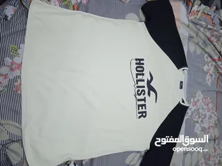  3 تيشيرت خامه هوليستر لونه بيج في اسود و شيك جدا مقاس XL