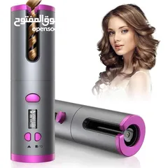  1 Cordless Hair Curler  مجعد الشعر اللاسلكي   امكانية شحنه و أخذه إلى اي مكان و استخدامه في اي وق