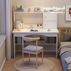  16 مكتب دراسي كامل متكامل مكتب مثالي مع سطح مكتب واسع خشب مقاوم للخدوش وسهل التنظيف والتركيب