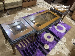  6 كورنر 8 مقاعد + طاولة وسطية + طاولة تلفاز + طربيزة فقط