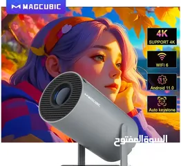  1 جهاز بروجيكتور  Magcubic HY300 PRO 4K بسعر حرق اندرويد , بلوتوث ، سماعة ، تعديل الابعاد ، واي فاي