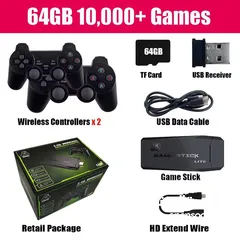  2 جهاز GAME STICK عشر الاف لعبة   يحتوي  على اكثر من 10,000 لعبة كلاسيكية محملة مسبقاً  جها