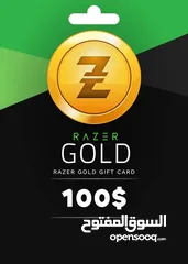  2 بطاقة ريزر جولد العالمية بقيمة 100 دولار        RAZER GOLD GLOBAL 100$ CARD