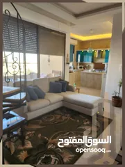  4 شقة طابق اخير مع روف دوبلكس مفروشة للبيع في تلاع العلي بالقرب من مسجد طيبة مساحة 280م