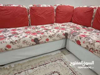  6 كنب صالة زاوية حرف L مع كنبة مستقلة 3 نفر