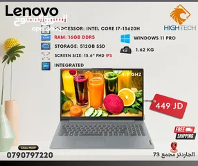  1 Laptop لابتوب لينوفو انتل كور اي7جيل13-16DDR5جيجا-512جيجا-15.6"FHD وندوز 11-لابتوبات lenovo Laptops
