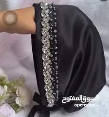  2 قبعات الحجاب المزينة بالكريستال