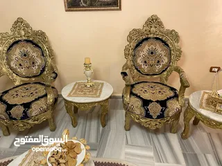  4 طقم كنب حفر فخم موديل كلاسيك وطقم خشب زان