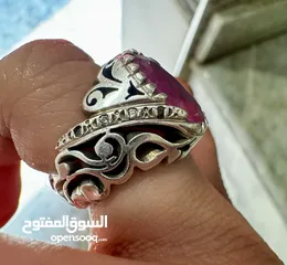  8 خاتم ياكوت الفضي القديم أصلي ‎بورما