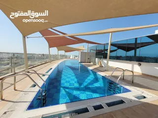  10 2 BR Modern Flat with Gym Membership and Rooftop Pool in Khuwair