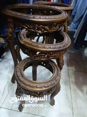  21 طقم طربيزات زان حفر دمياطي بحاله الوكاله ناقصه زجاج وبس عندي طقمين بسعر 120 دبنار