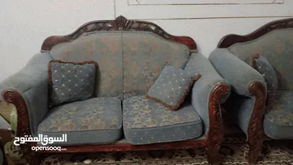  8 طقم كنب خشب زان8مقاعد