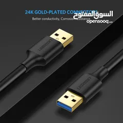  6 UGREEN US128 USB 3.0 Male to Male Cable-2M كيبل وصلة يو اس بي طول 2 متر