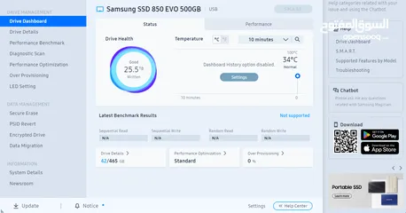  7 للبيع  SSD 1TB SAMSUNG 870 EVO SSD مع SSD 500GB SAMSUNG 850 EVO SSD