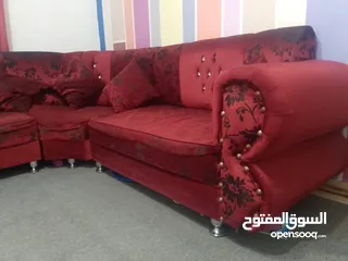  8 طقم كنب كورنر + طاولة سامبا + عرباية أطفال + بيرو تواليت