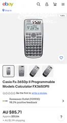  4 آلة حاسبة علمية متقدمة Casio FX-3650p II لم تستخدم
