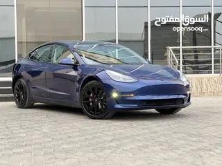  1 Tesla model 3 2023 فل كامل  تيسلا موديل 3 فحص كامل بسعر مغرري  لون كحلي جنط كبير اصليي  ايرباق اصلي