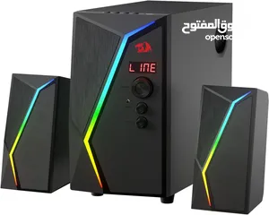  7 Redragon GS520 PRO Computer Gaming Speakers with Subwoofer, 2.1 Channel RGB سماعات مع اضاءة صوت صح