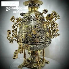  13 سماورالفحم للنحاسية الفاخرة 6-8 ليتر 100./. نحاسية 100./.صنع يدوية الفاخر مجلل صنع في ايران