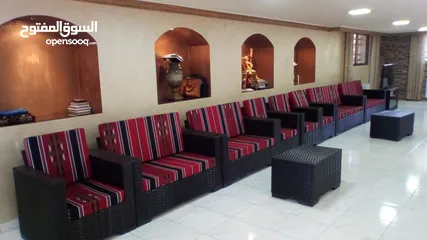  20 طقم رتان طقم ترس خارجي طقم كنب طقم خيزران طقم رتان بلاستك عضم خمس مقاعد+طاولة وسط
