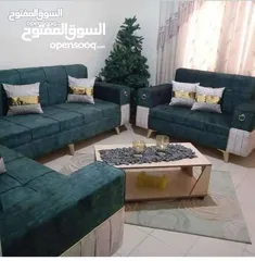  5 عرض خاص كورنر 9 مقاعد مع كنب مزدوجة + بفه + 7 مخدات