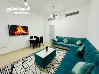  1 للايجار الشهري شقة مفروشة غرفتين وصالة في عجمان منطقة النعيمية أبراج السيتي تاور