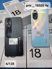  2 جهاز مستعمل ايام بالكرتونة oppo  A18 رام 8 جيجا 128 مكفول بالشركة متوفر توصيل